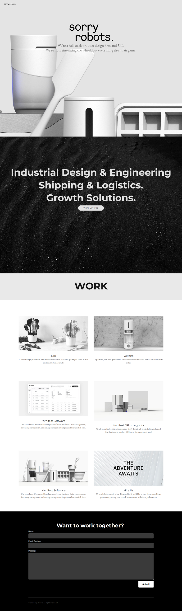 Sorry Robots Website Preview